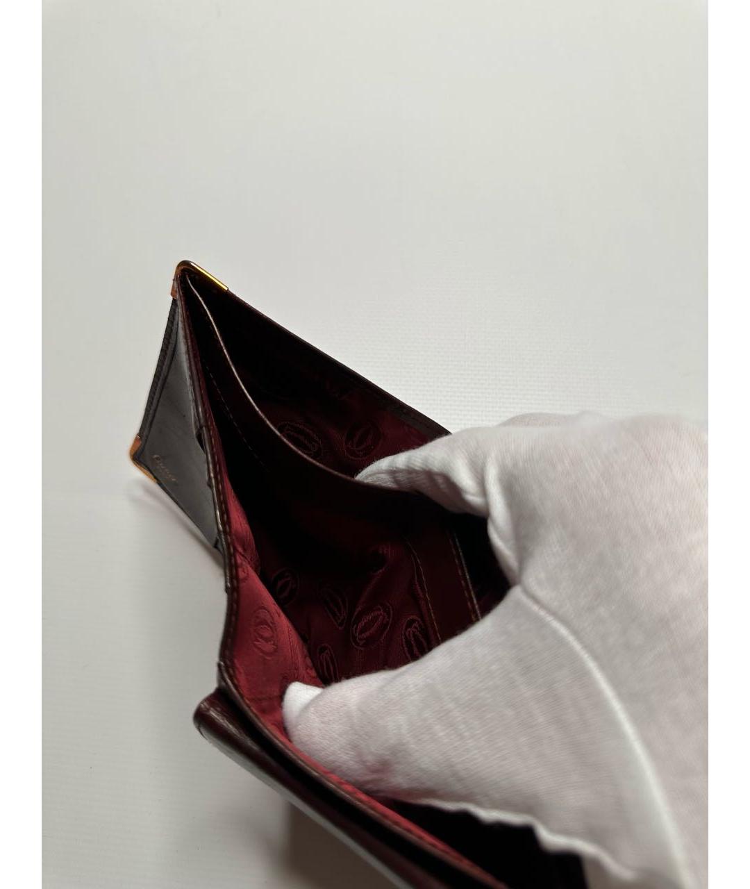 CARTIER Бордовый кожаный кошелек, фото 6