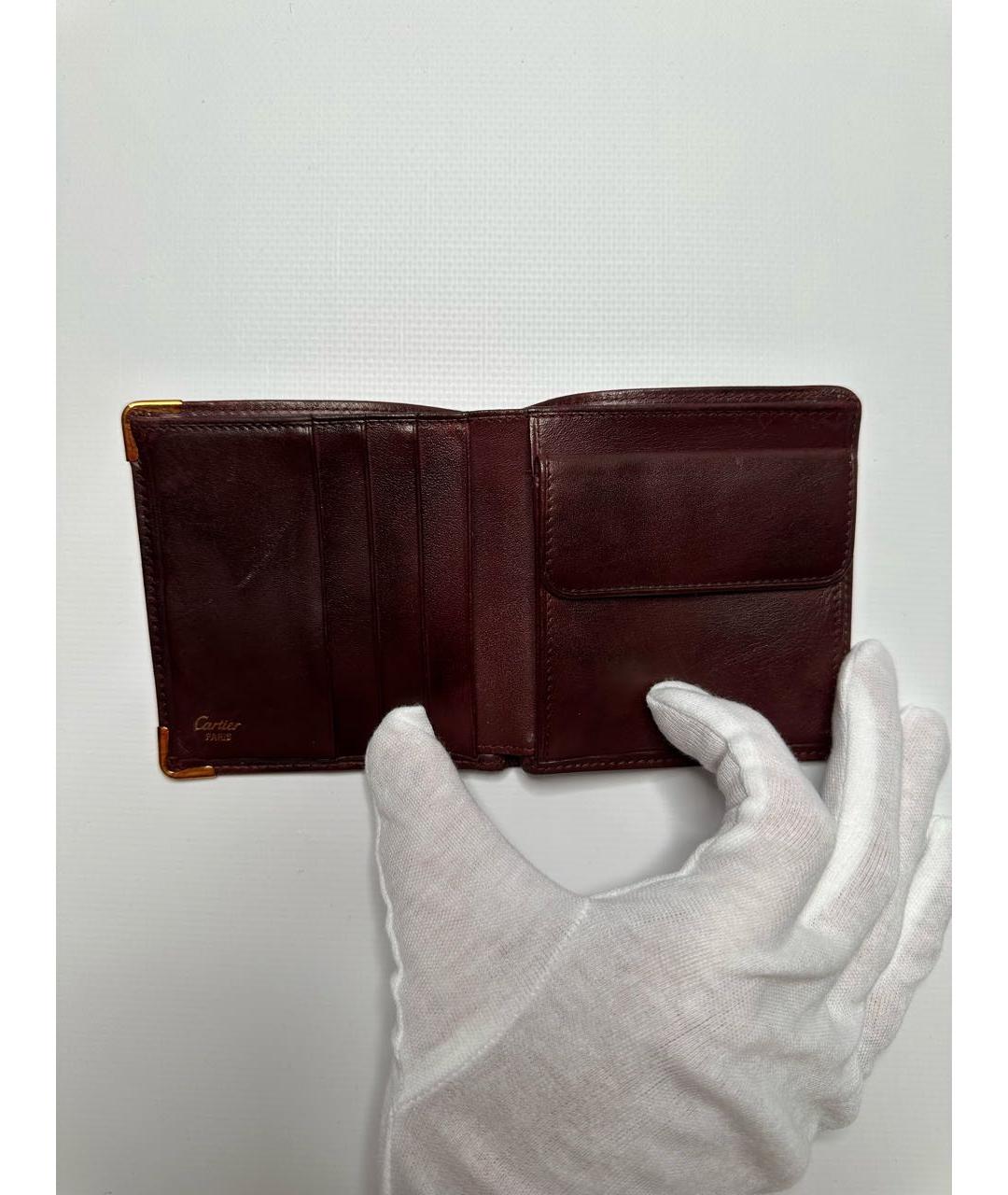 CARTIER Бордовый кожаный кошелек, фото 4