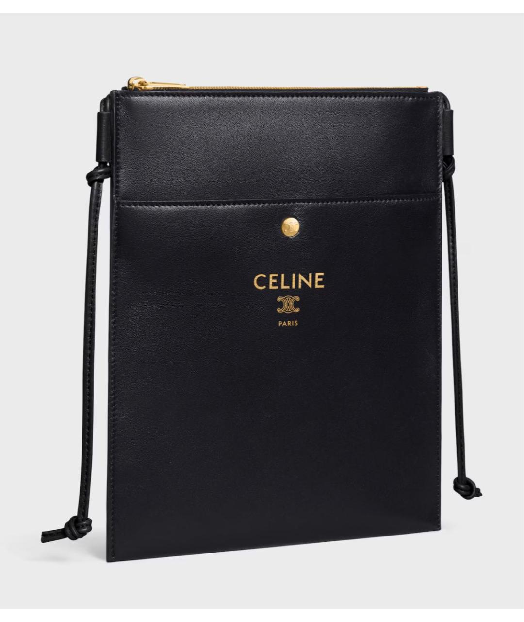 CELINE Черная кожаная сумка через плечо, фото 3