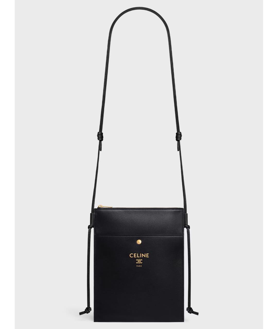 CELINE Черная кожаная сумка через плечо, фото 2