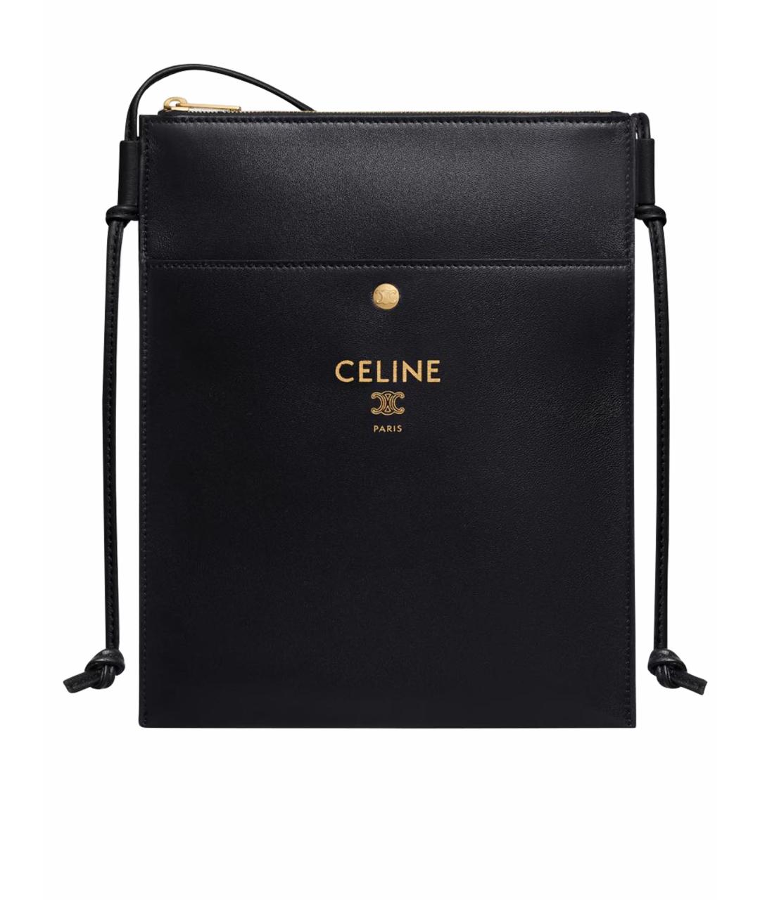 CELINE Черная кожаная сумка через плечо, фото 1