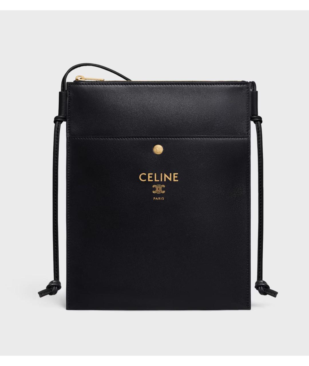 CELINE Черная кожаная сумка через плечо, фото 4