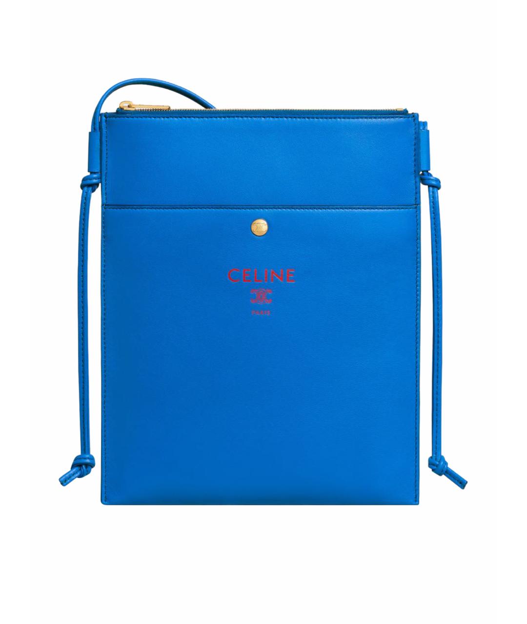 CELINE Синяя сумка через плечо из лакированной кожи, фото 1