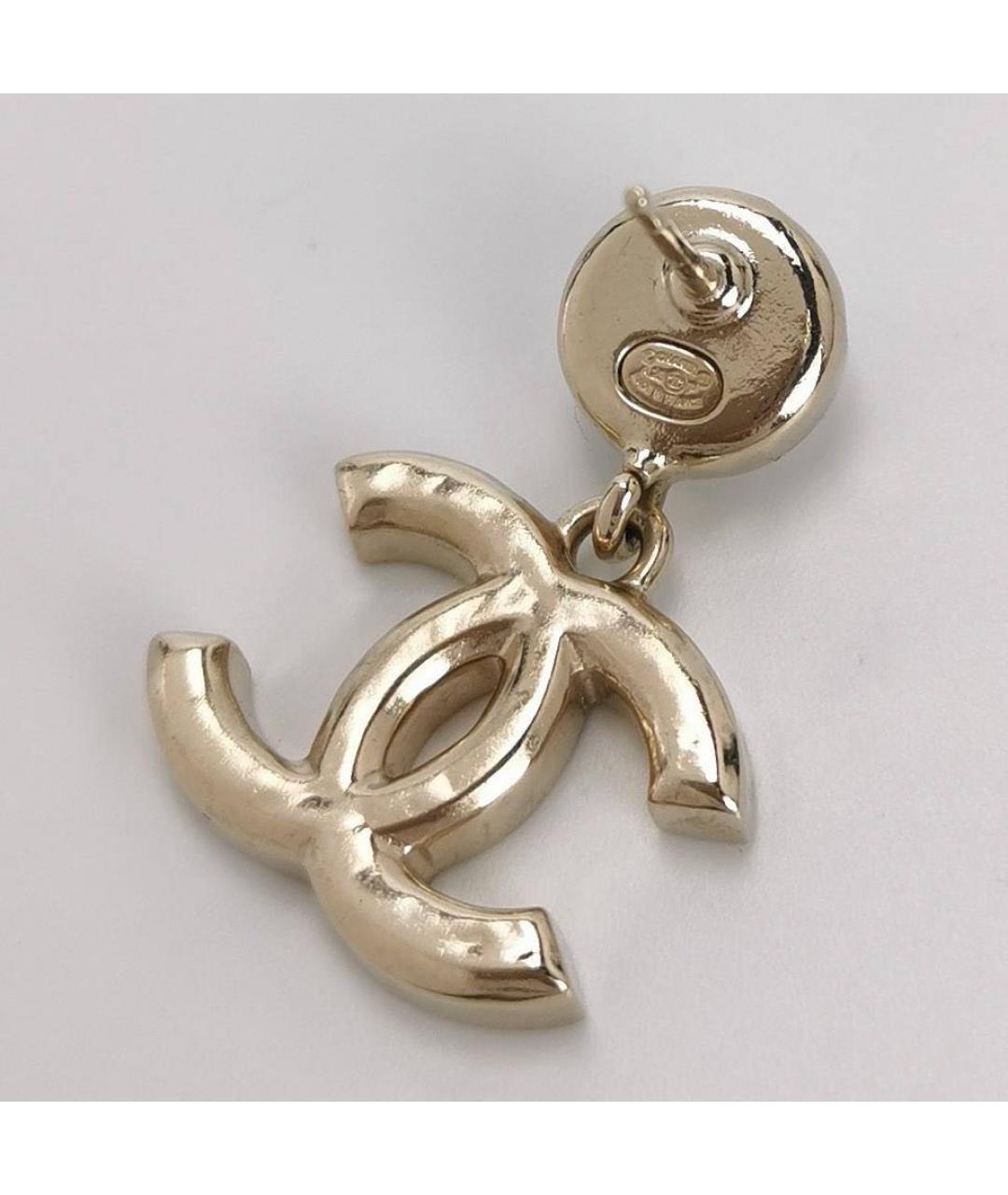 CHANEL Розовые металлические серьги, фото 3