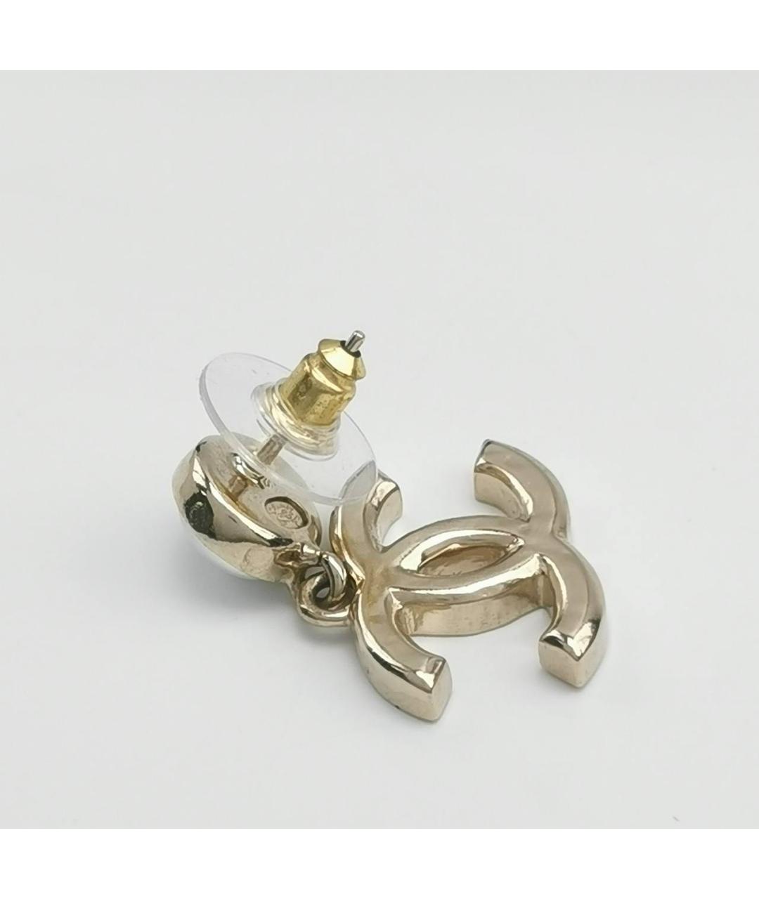 CHANEL Розовые металлические серьги, фото 6