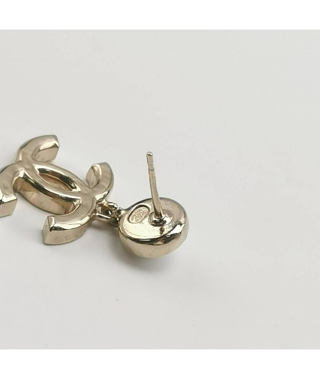 CHANEL Розовые металлические серьги, фото 5