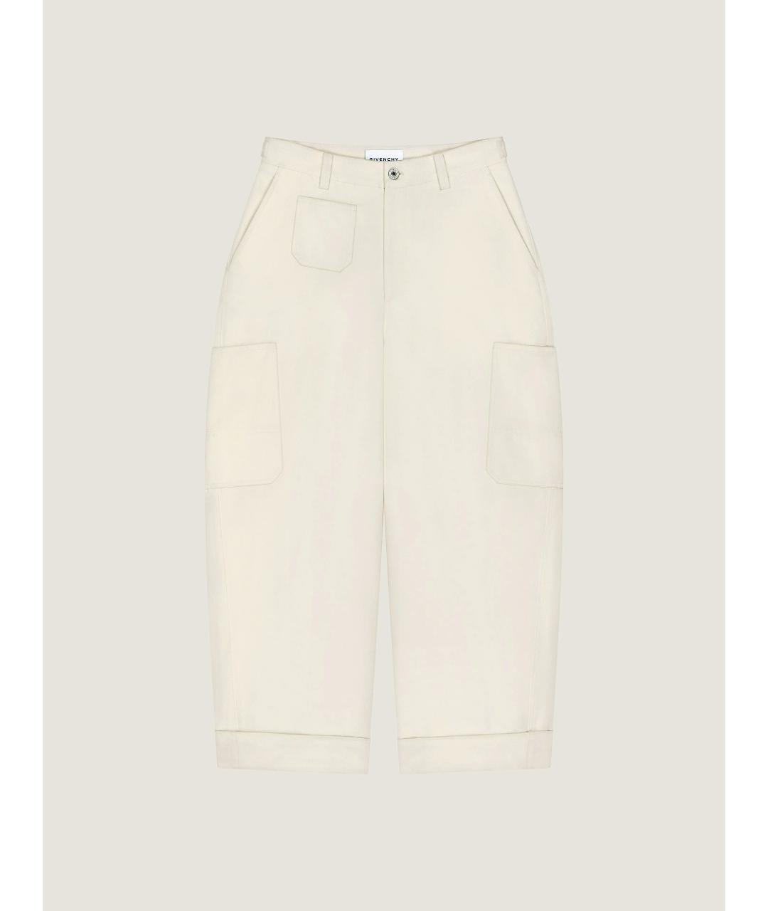 GIVENCHY Белые хлопковые прямые брюки, фото 6