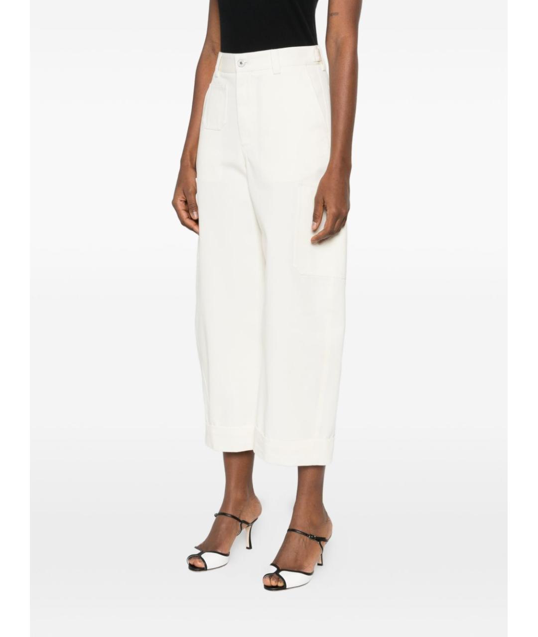 GIVENCHY Белые хлопковые прямые брюки, фото 2