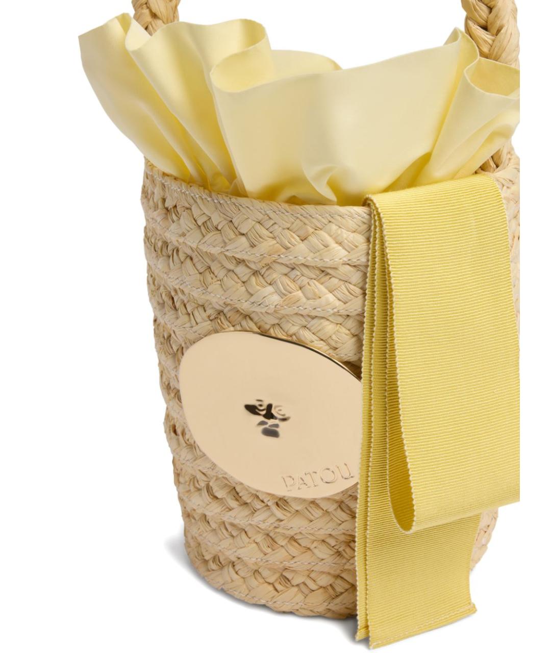 PATOU Бежевая пелетеная сумка с короткими ручками, фото 2
