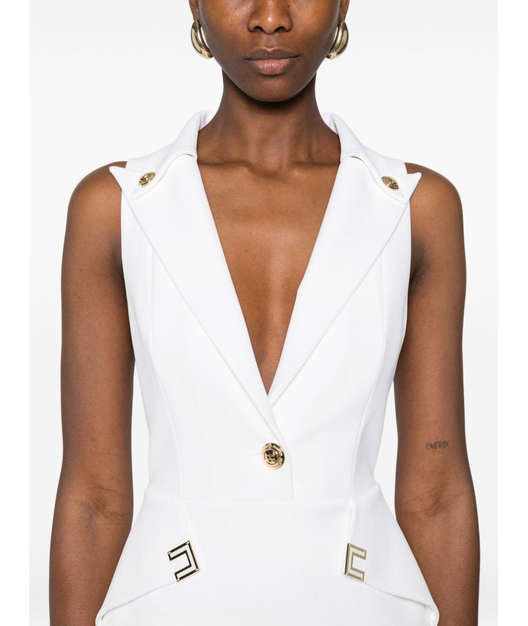 ELISABETTA FRANCHI Белое полиэстеровое повседневное платье, фото 2