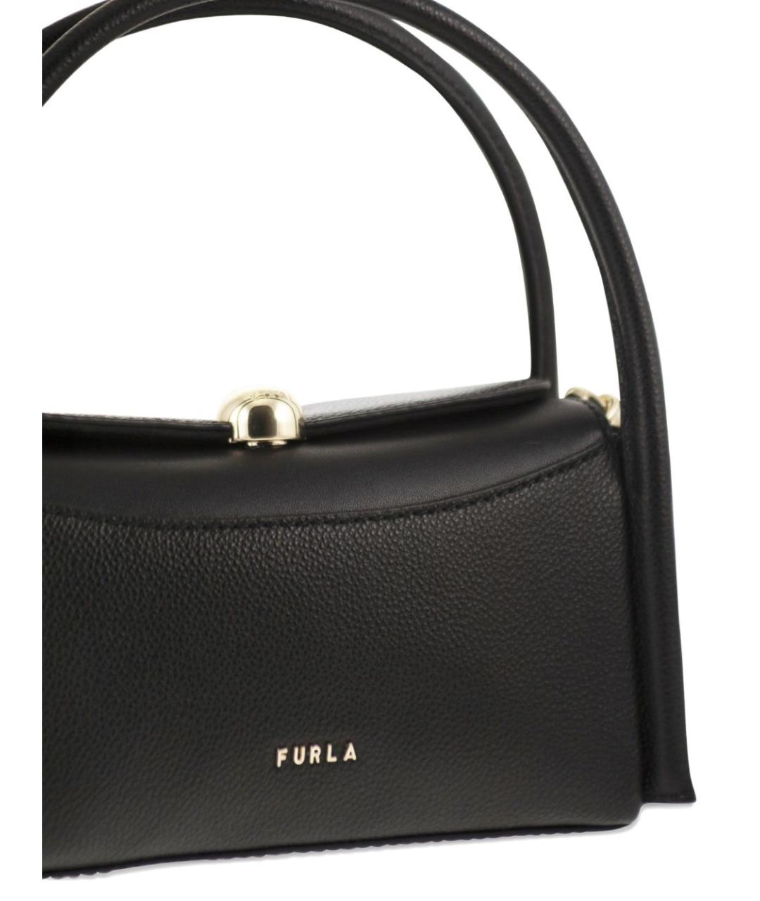 FURLA Черная кожаная сумка через плечо, фото 5