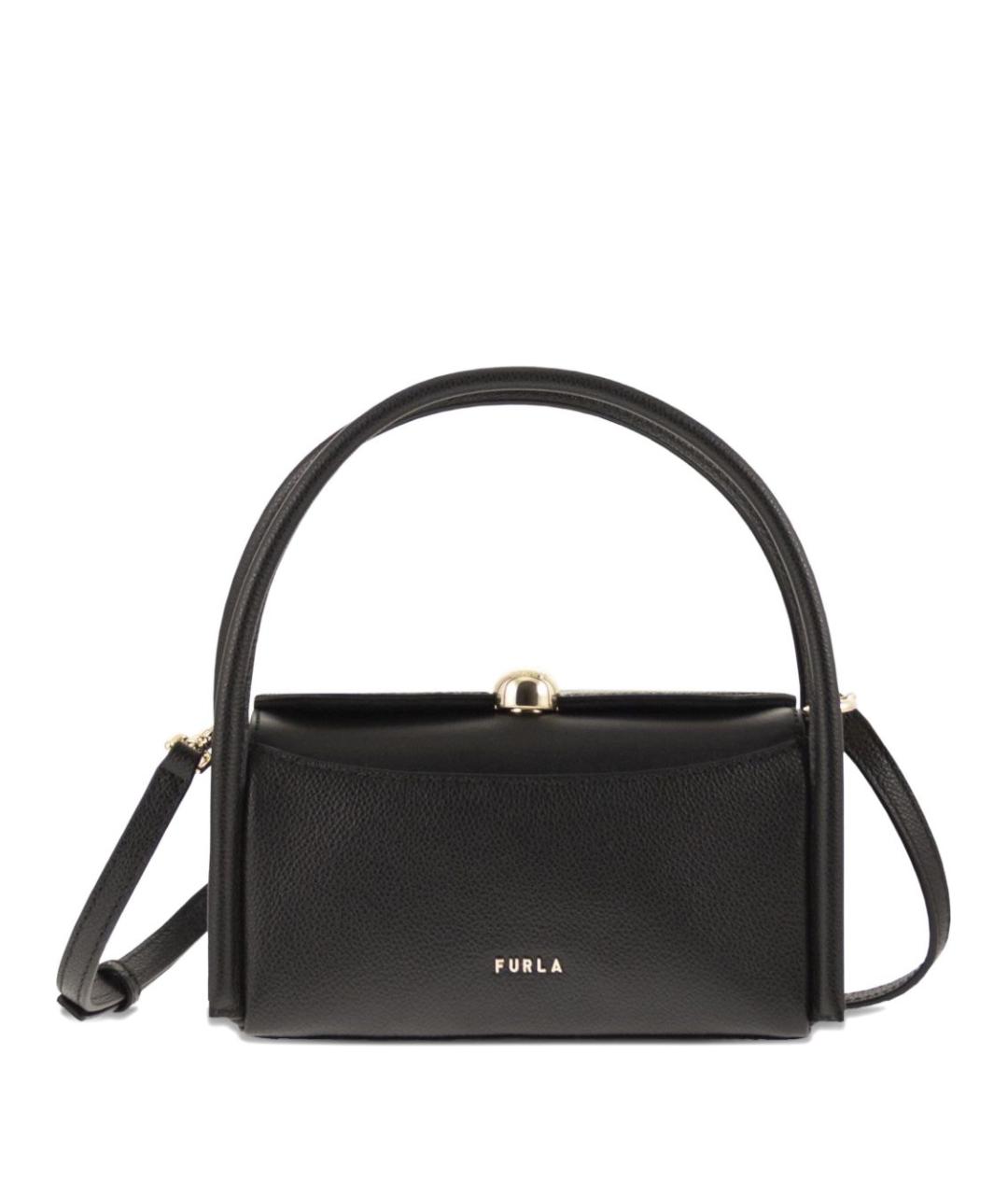 FURLA Черная кожаная сумка через плечо, фото 1