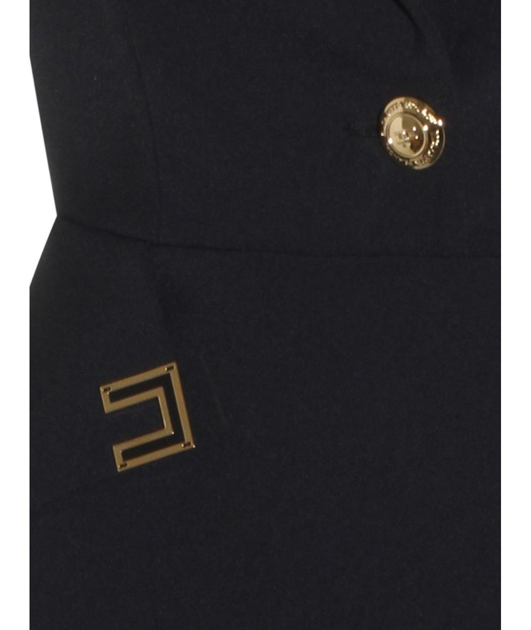 ELISABETTA FRANCHI Черное полиэстеровое повседневное платье, фото 4