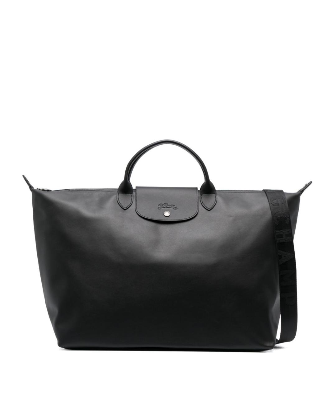 LONGCHAMP Черная кожаная сумка тоут, фото 1