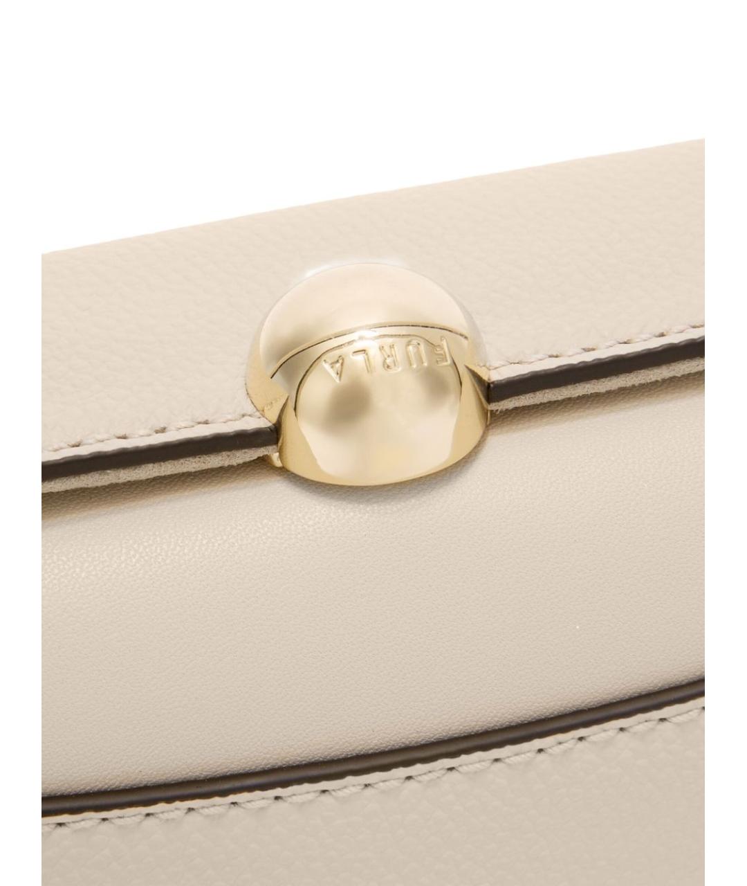 FURLA Бежевая кожаная сумка с короткими ручками, фото 2