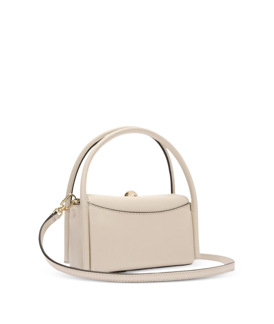 FURLA Бежевая кожаная сумка с короткими ручками, фото 4