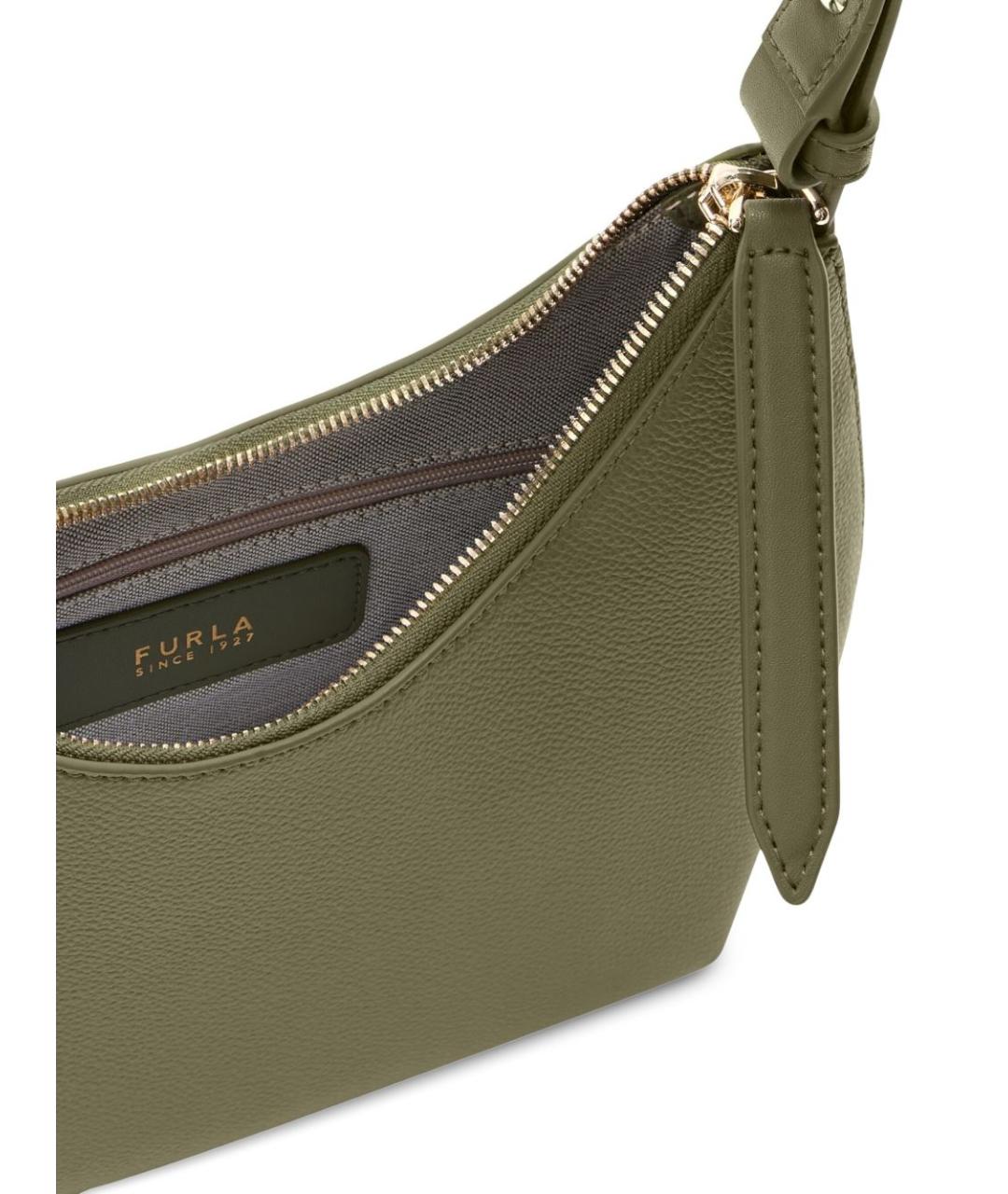 FURLA Зеленая кожаная сумка через плечо, фото 5