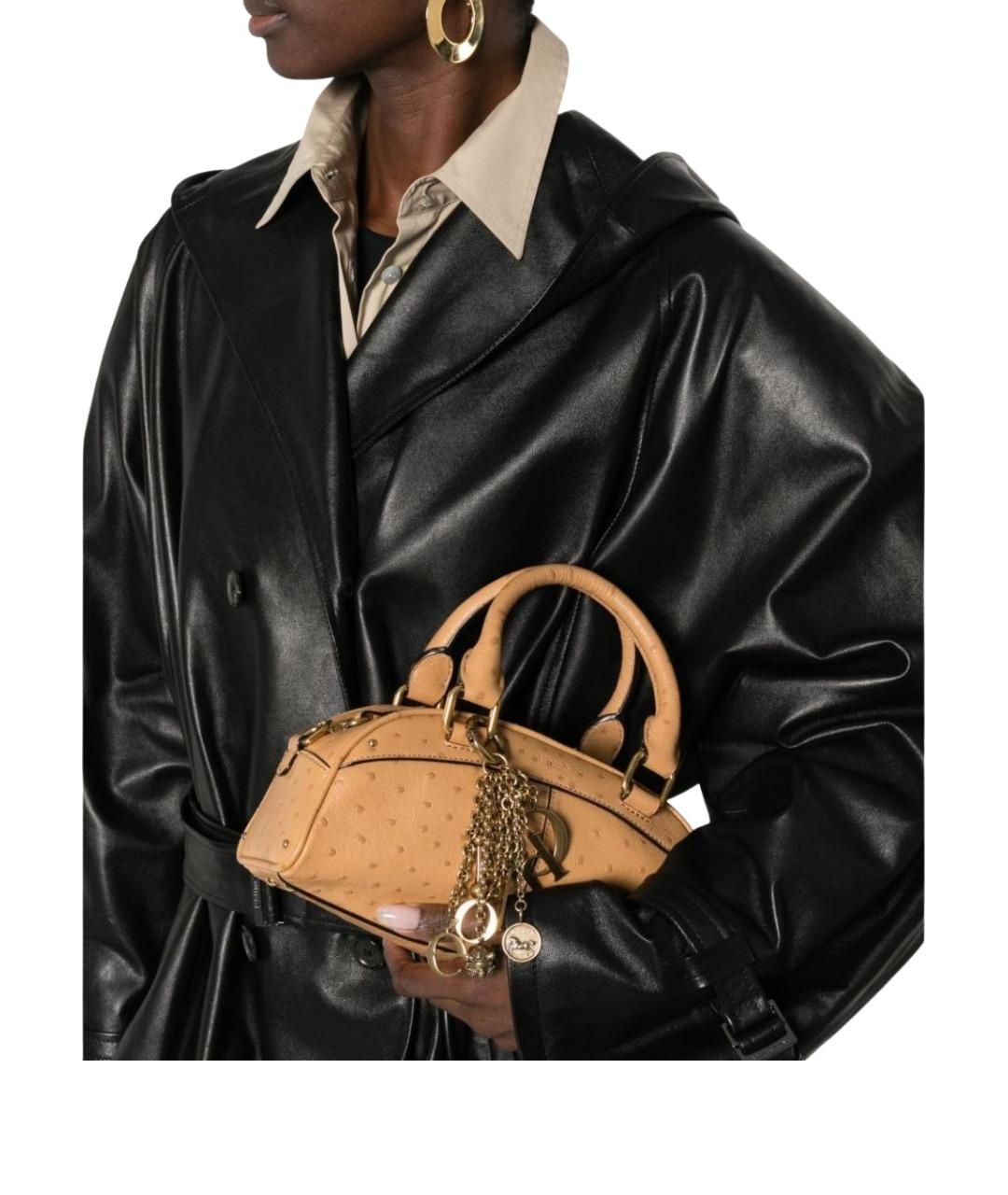 CHLOE Бежевая кожаная сумка с короткими ручками, фото 2