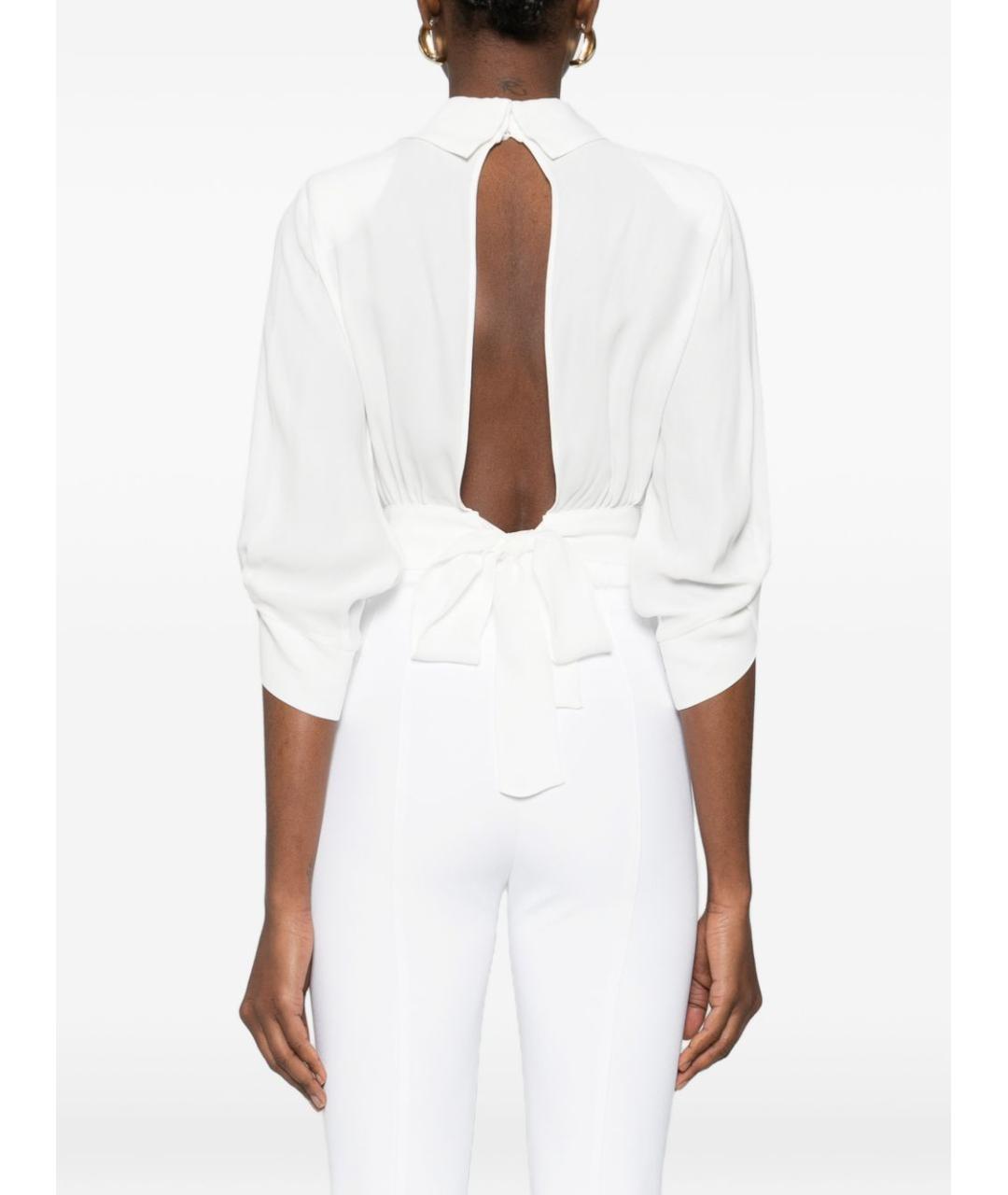 ELISABETTA FRANCHI Белая вискозная блузы, фото 4