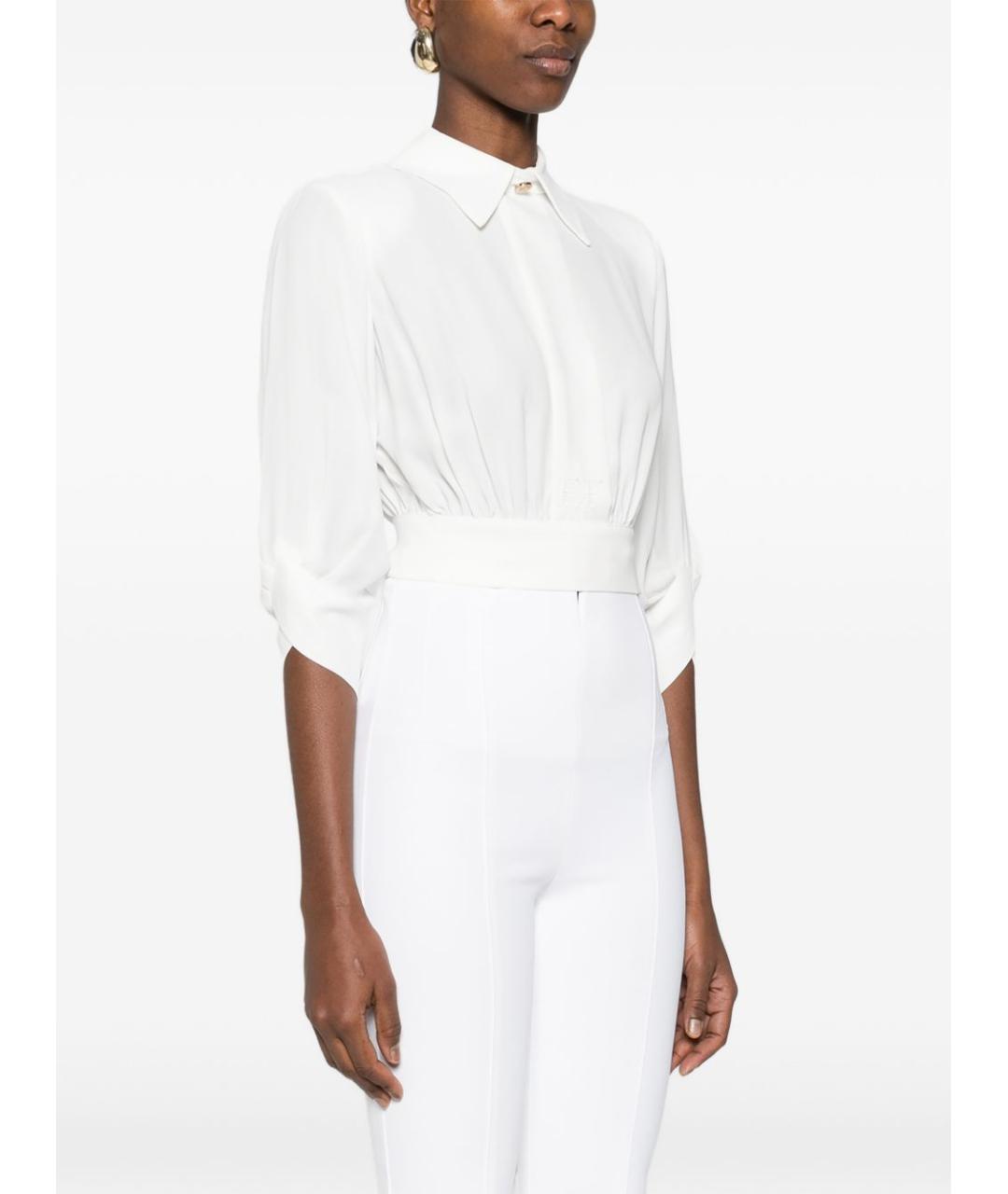 ELISABETTA FRANCHI Белая вискозная блузы, фото 5