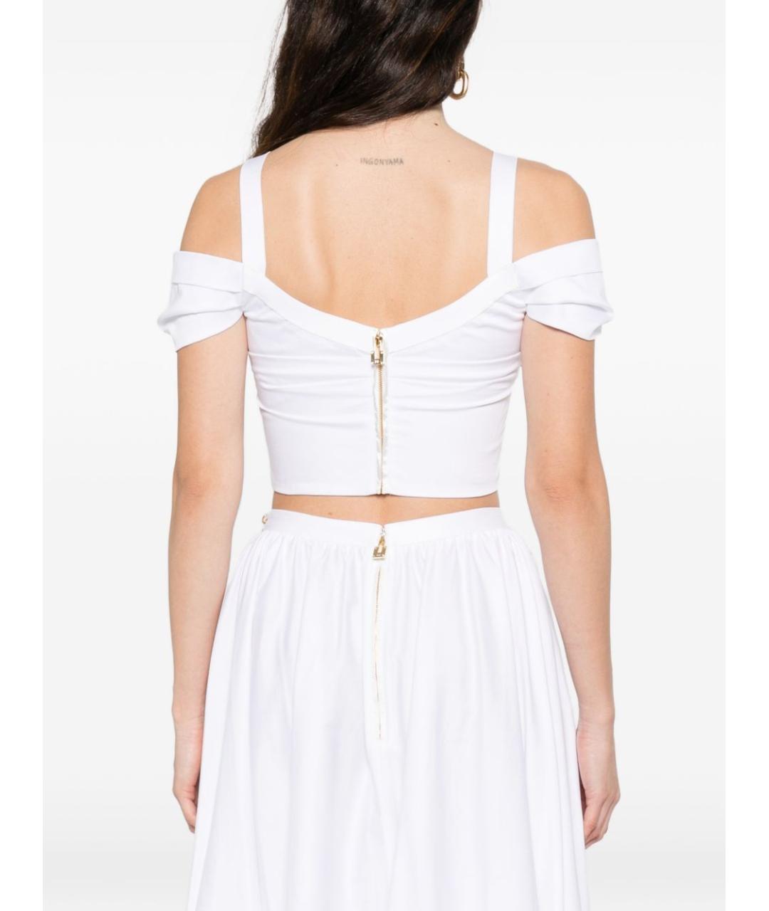 ELISABETTA FRANCHI Белая хлопковая майка, фото 2