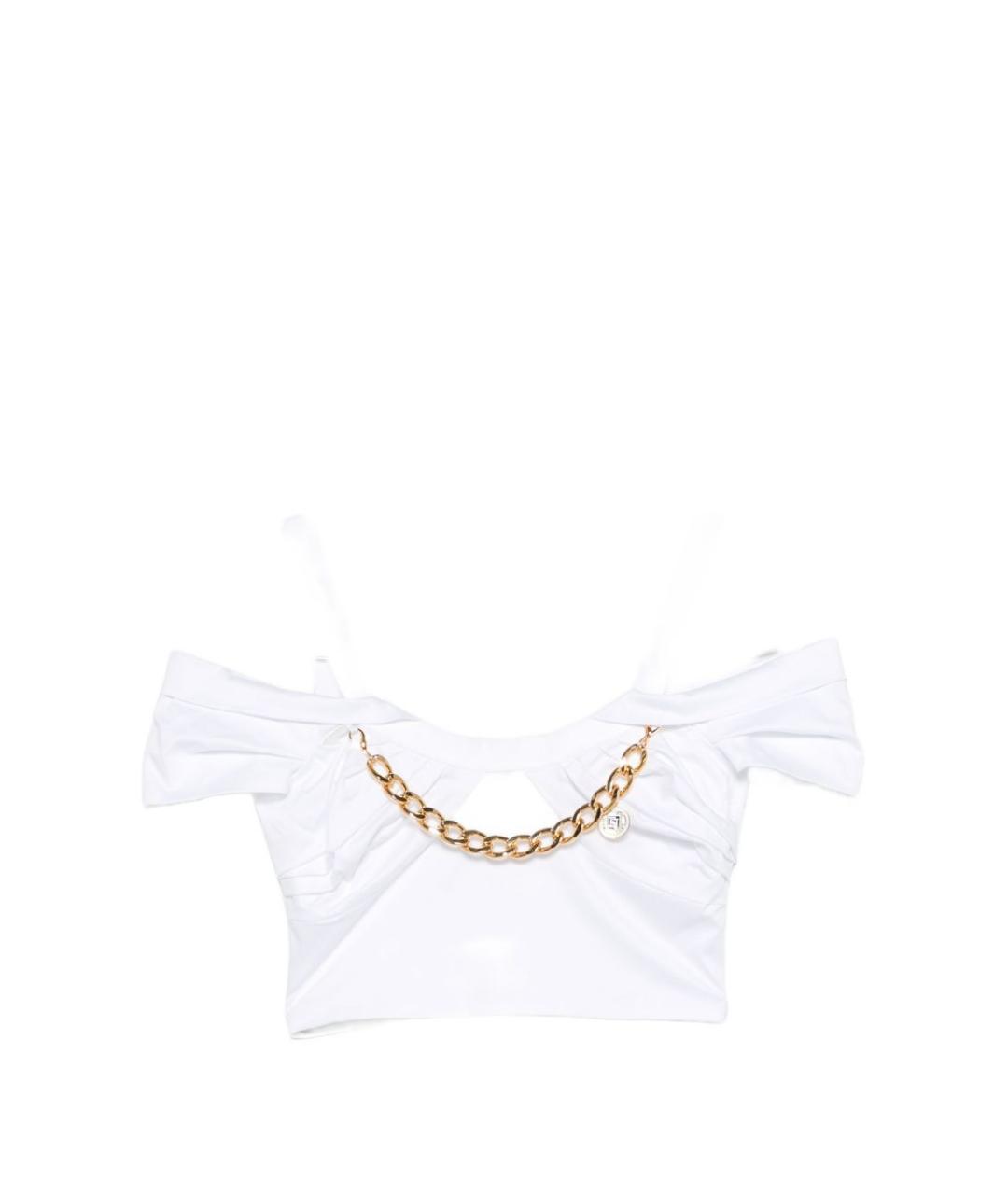 ELISABETTA FRANCHI Белая хлопковая майка, фото 1