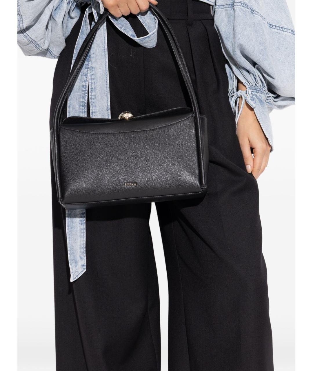 FURLA Черная кожаная сумка через плечо, фото 6