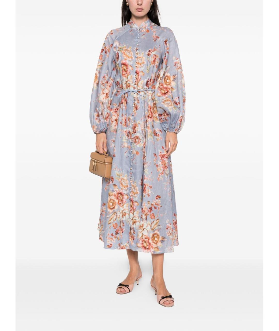 ZIMMERMANN Мульти льняное повседневное платье, фото 3