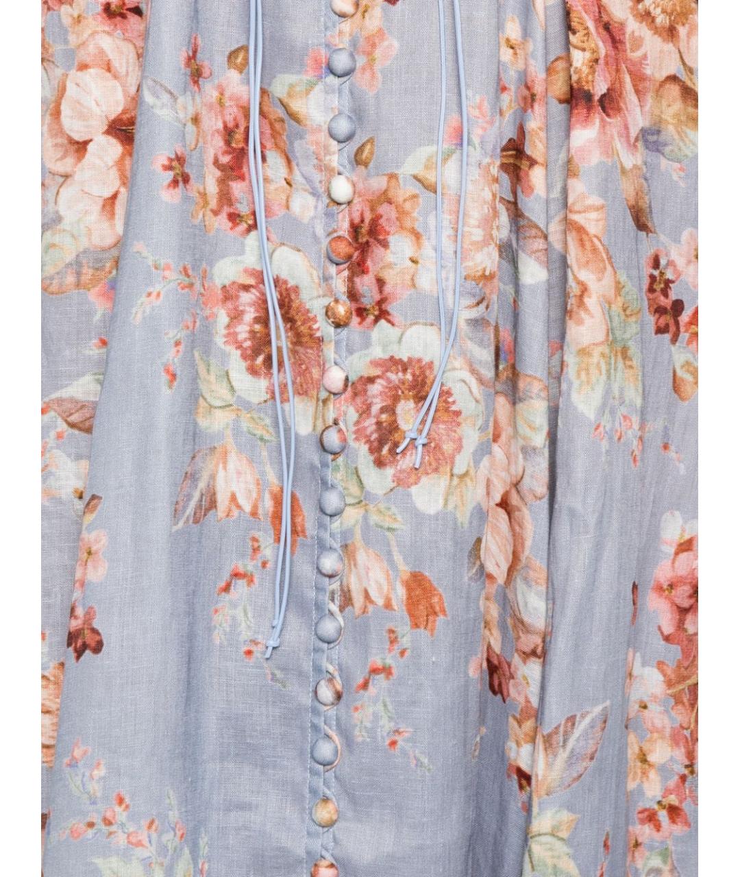 ZIMMERMANN Мульти льняное повседневное платье, фото 4