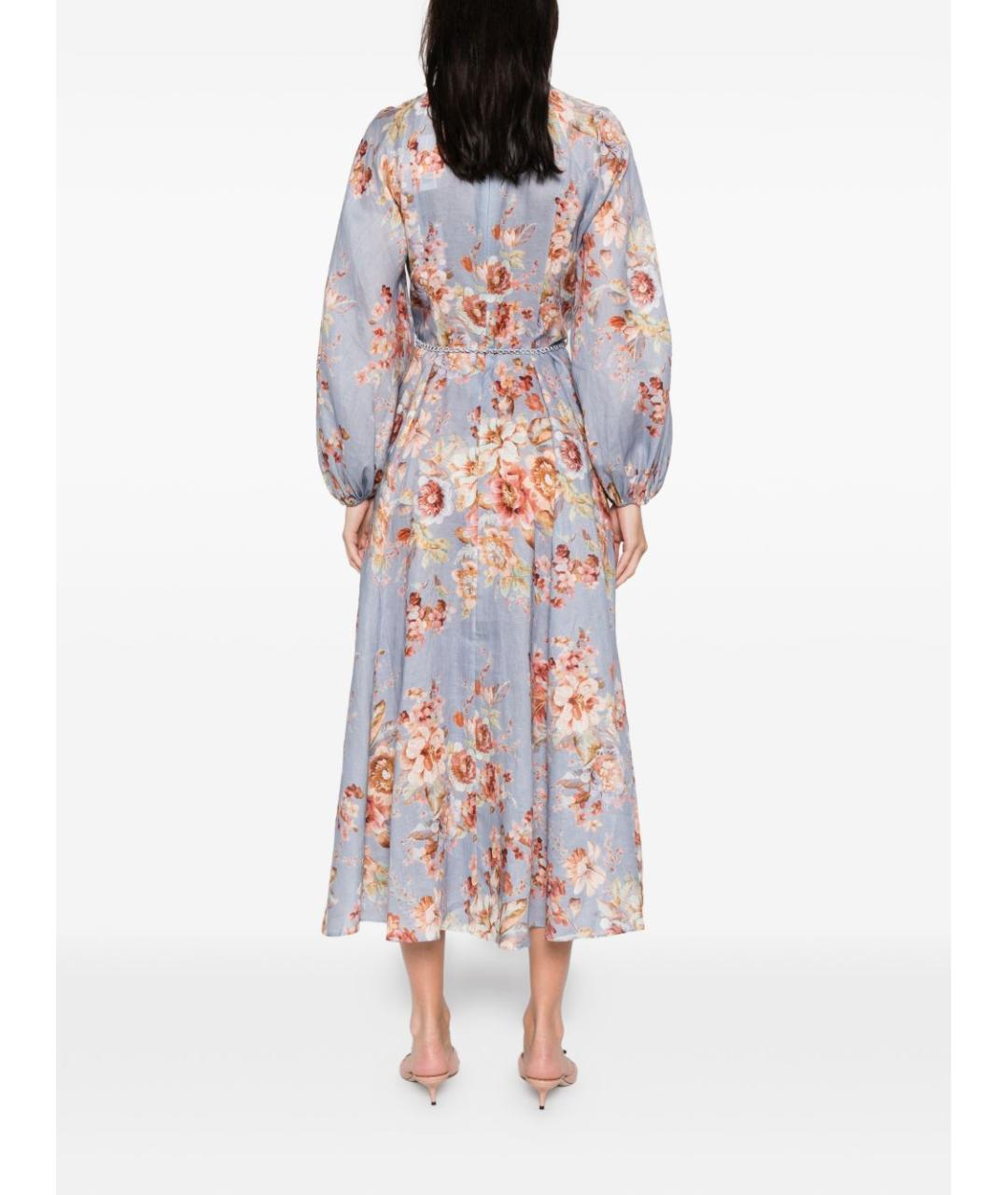 ZIMMERMANN Мульти льняное повседневное платье, фото 2