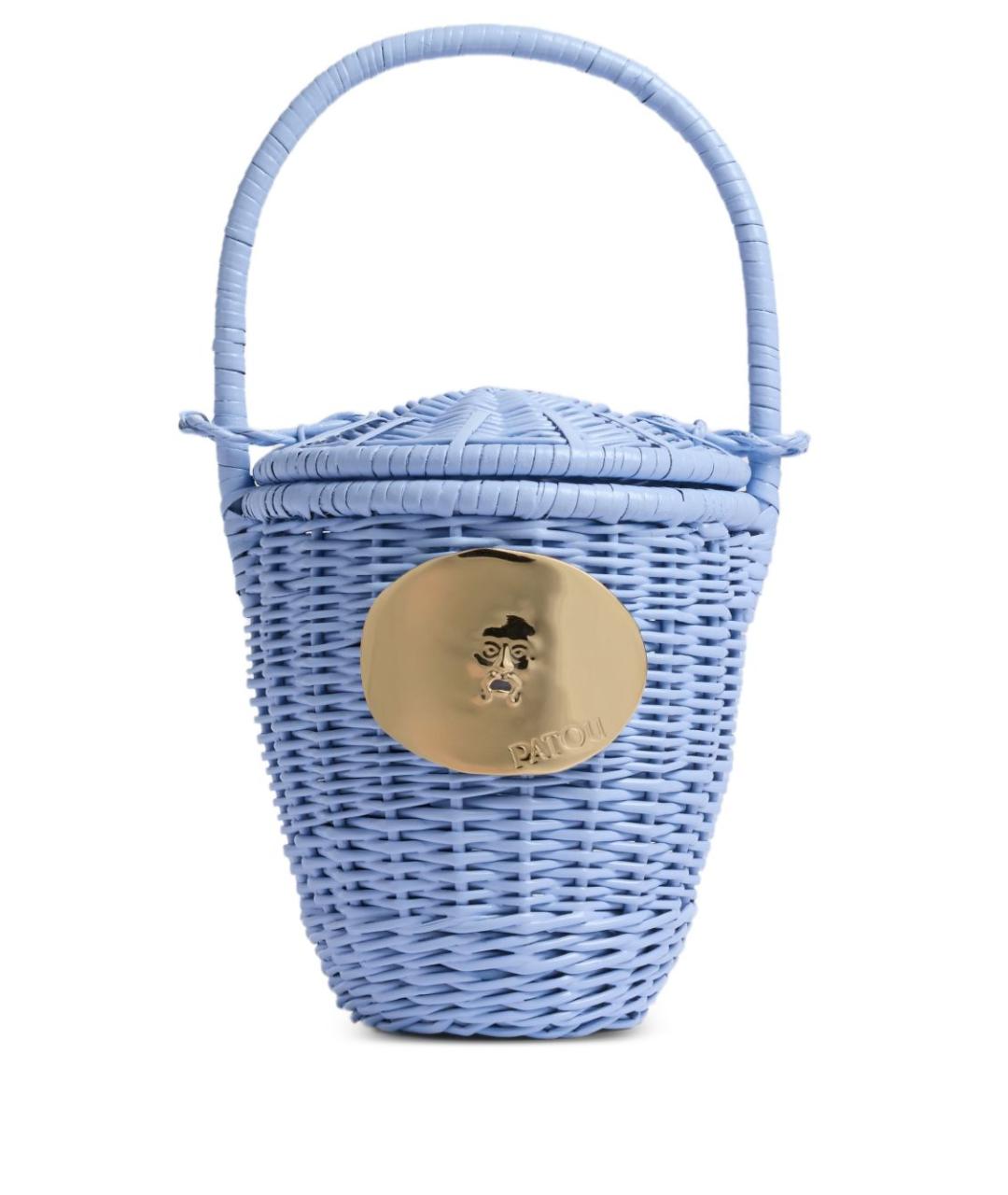 PATOU Голубая пелетеная сумка с короткими ручками, фото 1