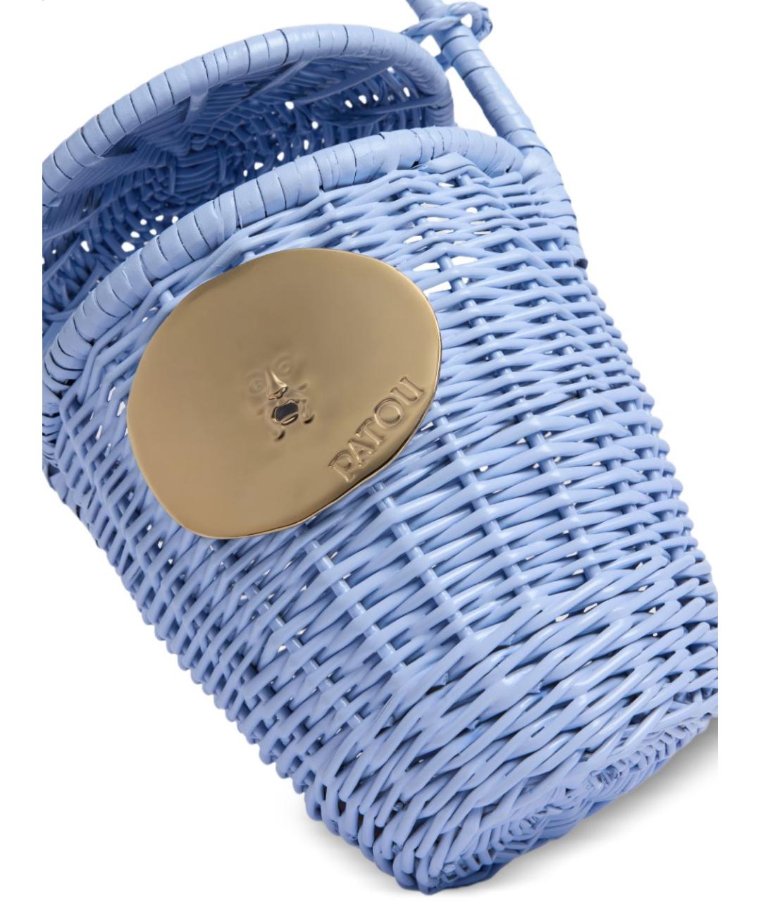 PATOU Голубая пелетеная сумка с короткими ручками, фото 3