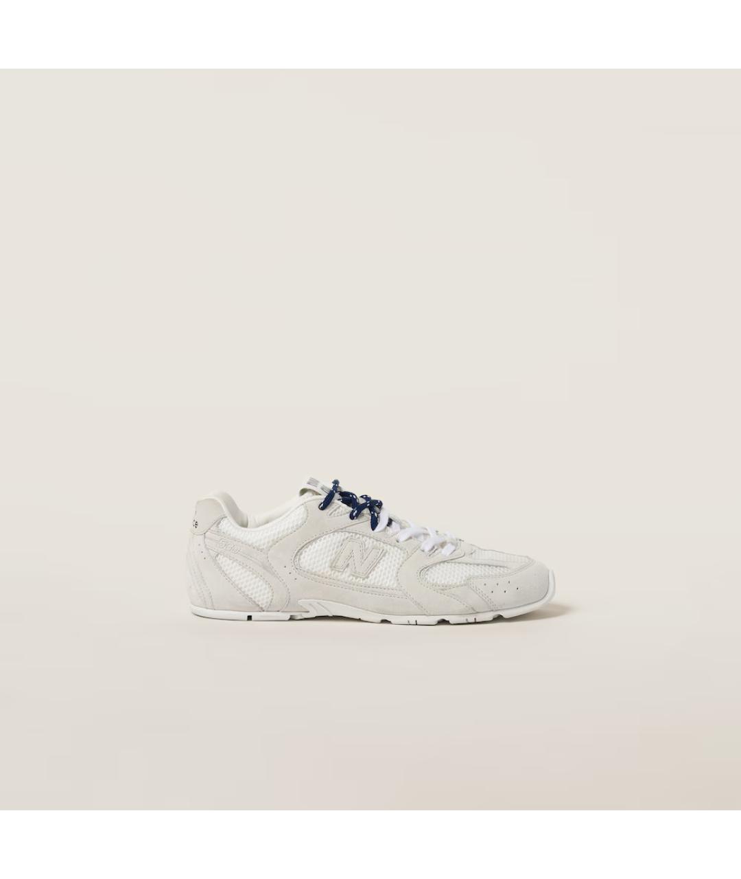 MIU MIU Белые кожаные кроссовки, фото 4