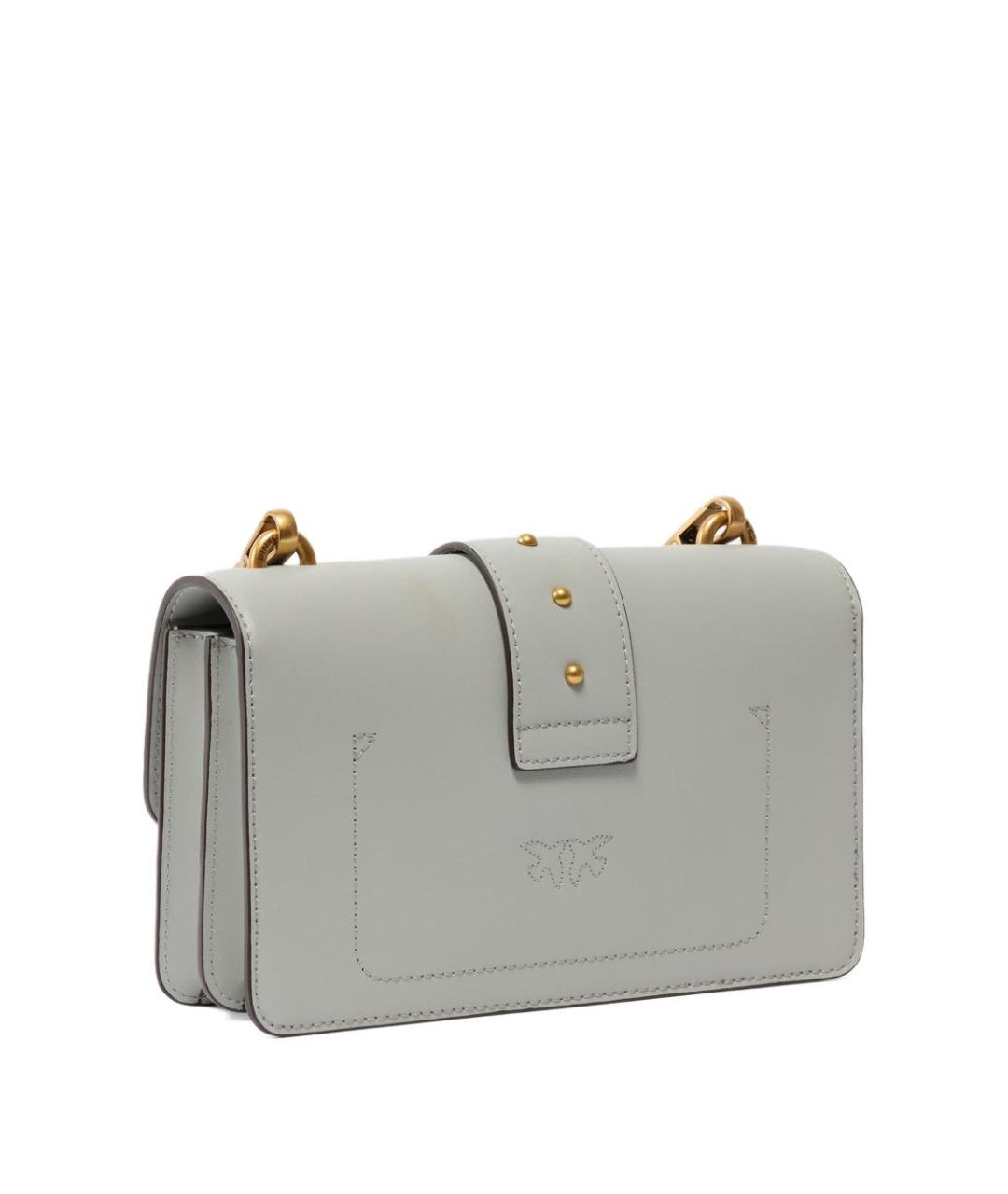 PINKO Серая кожаная сумка через плечо, фото 3