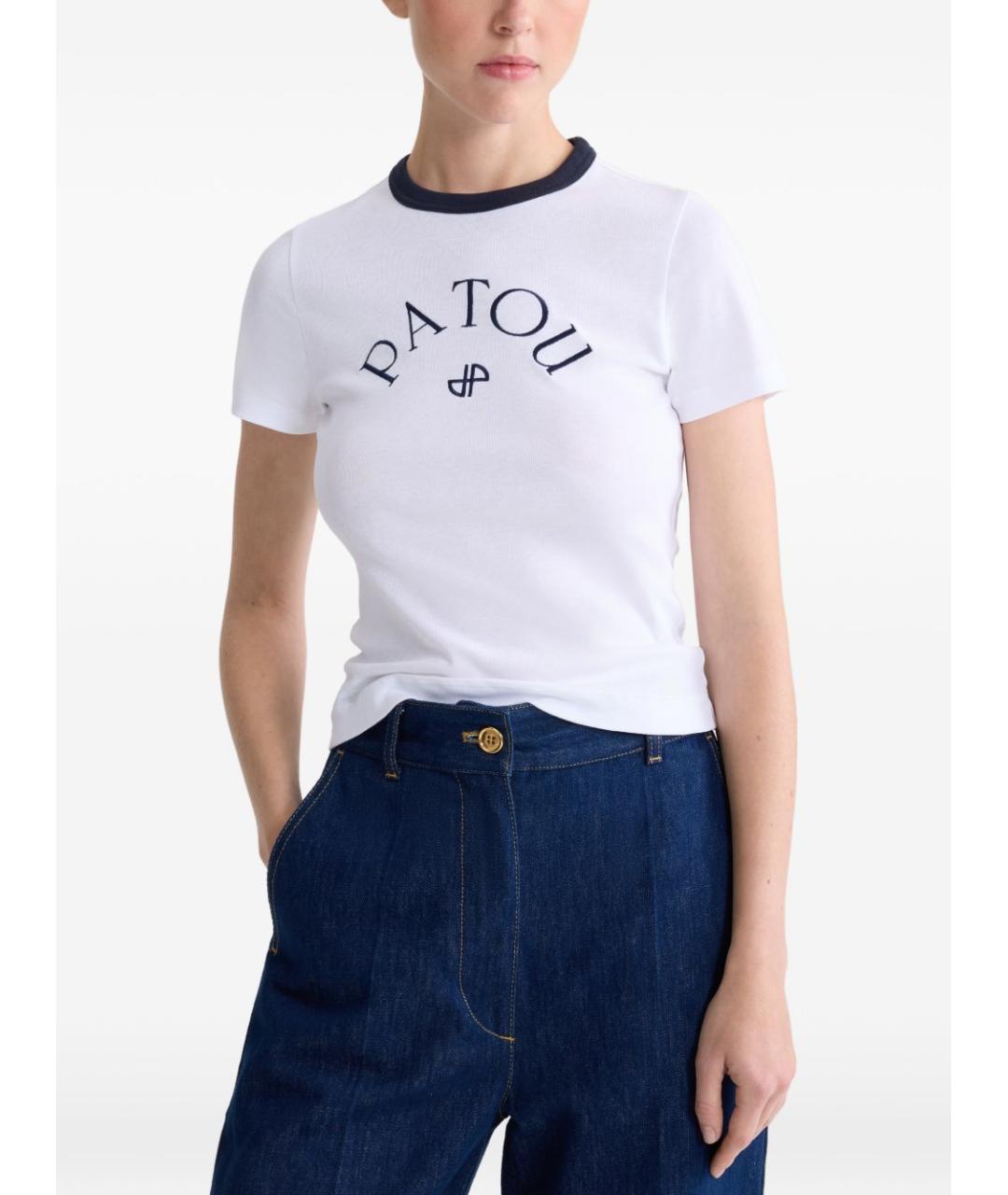 PATOU Синяя хлопковая футболка, фото 4