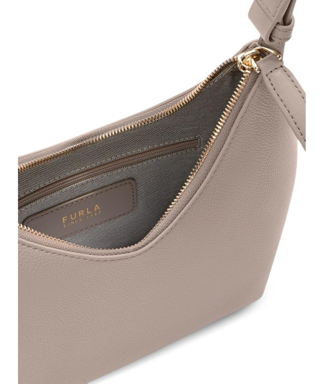 FURLA Бежевая кожаная сумка через плечо, фото 2