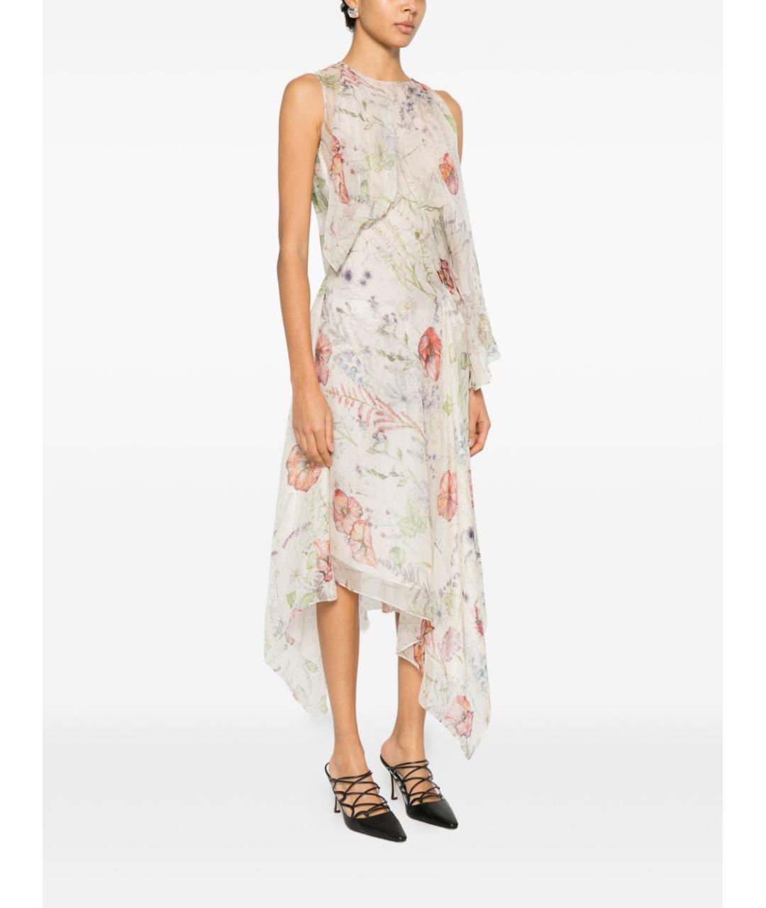 ALEXANDER MCQUEEN Мульти шелковое платье, фото 5