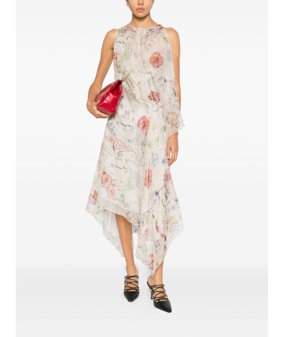 ALEXANDER MCQUEEN Мульти шелковое платье, фото 4