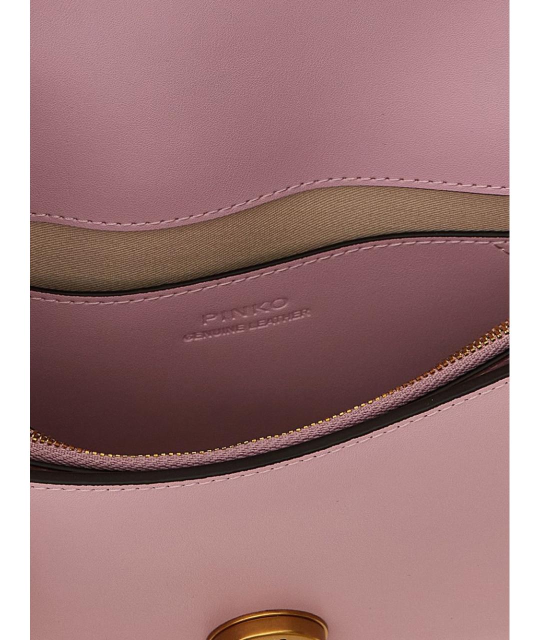 PINKO Розовая кожаная сумка через плечо, фото 2