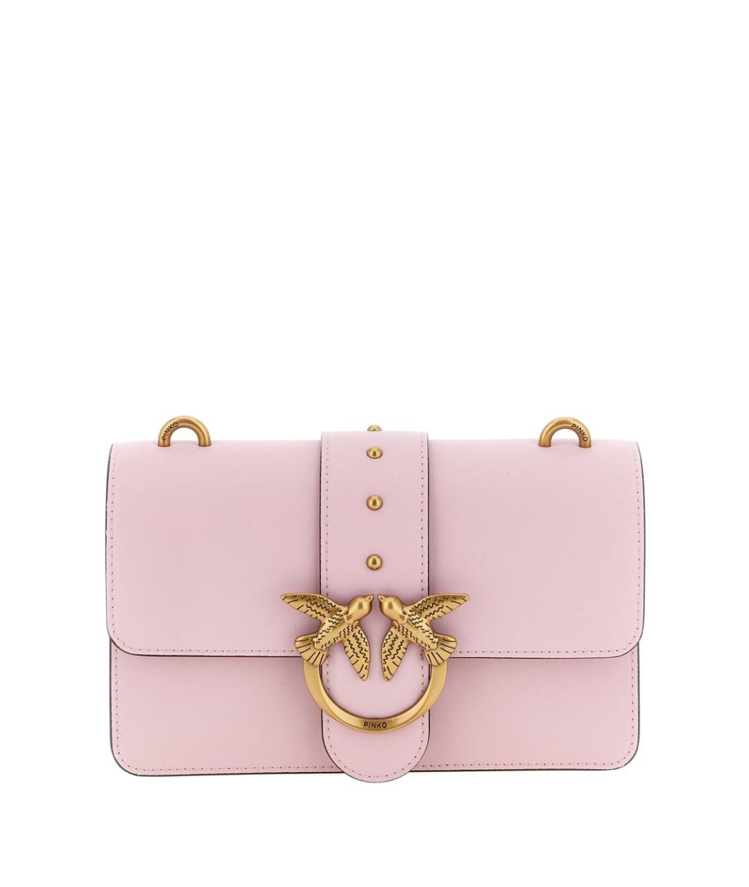 PINKO Розовая кожаная сумка через плечо, фото 1