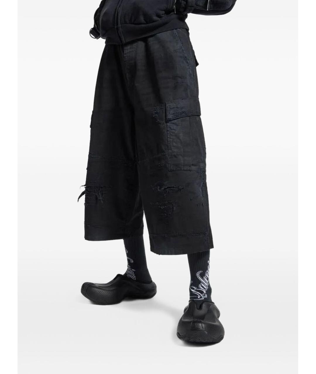 BALENCIAGA Черные хлопковые повседневные брюки, фото 3