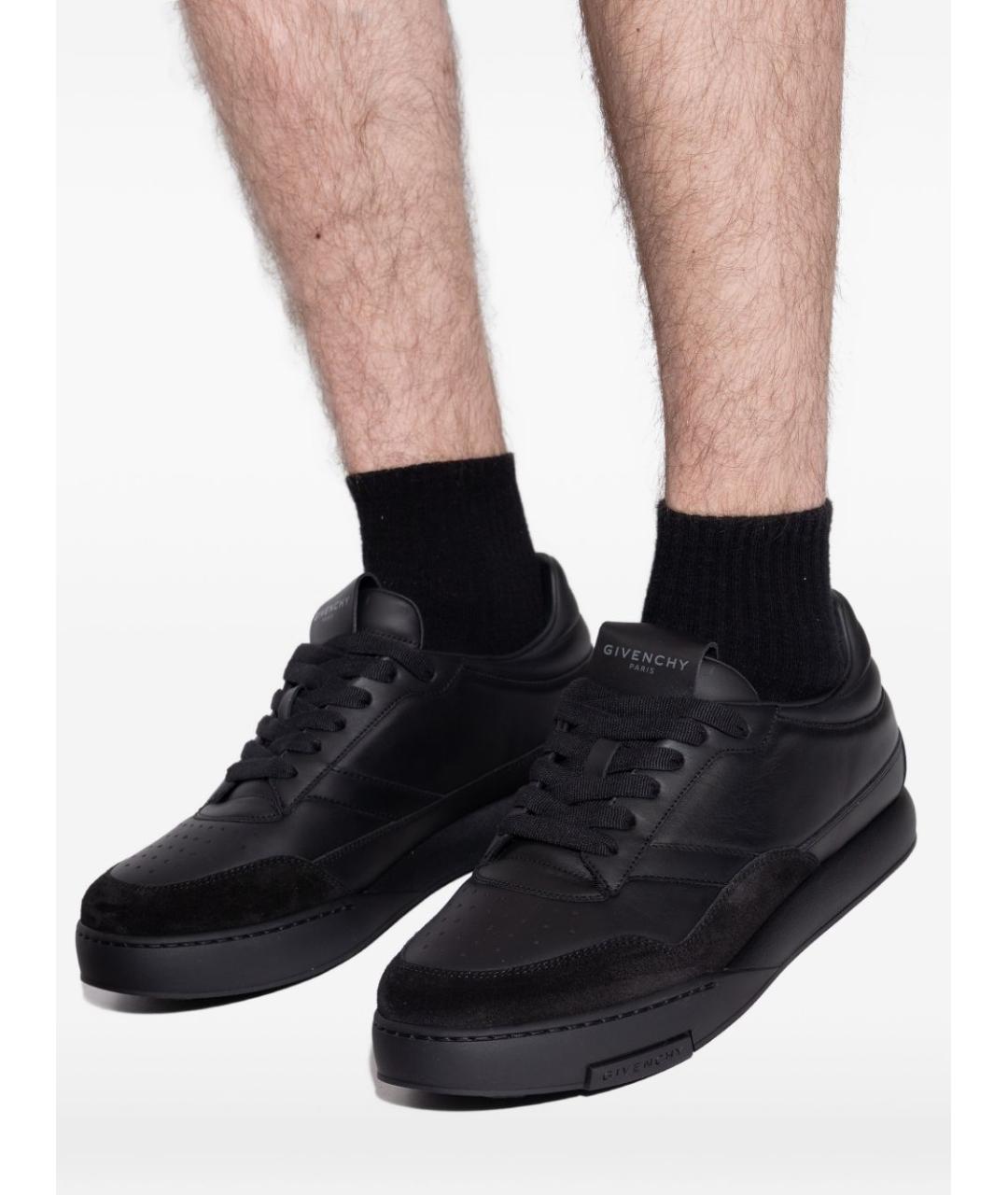 GIVENCHY Черные кожаные низкие кроссовки / кеды, фото 3