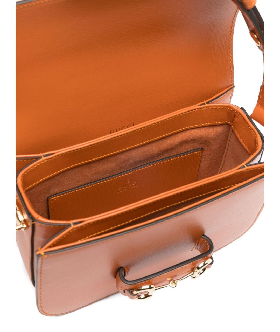 GUCCI Оранжевая кожаная сумка через плечо, фото 4