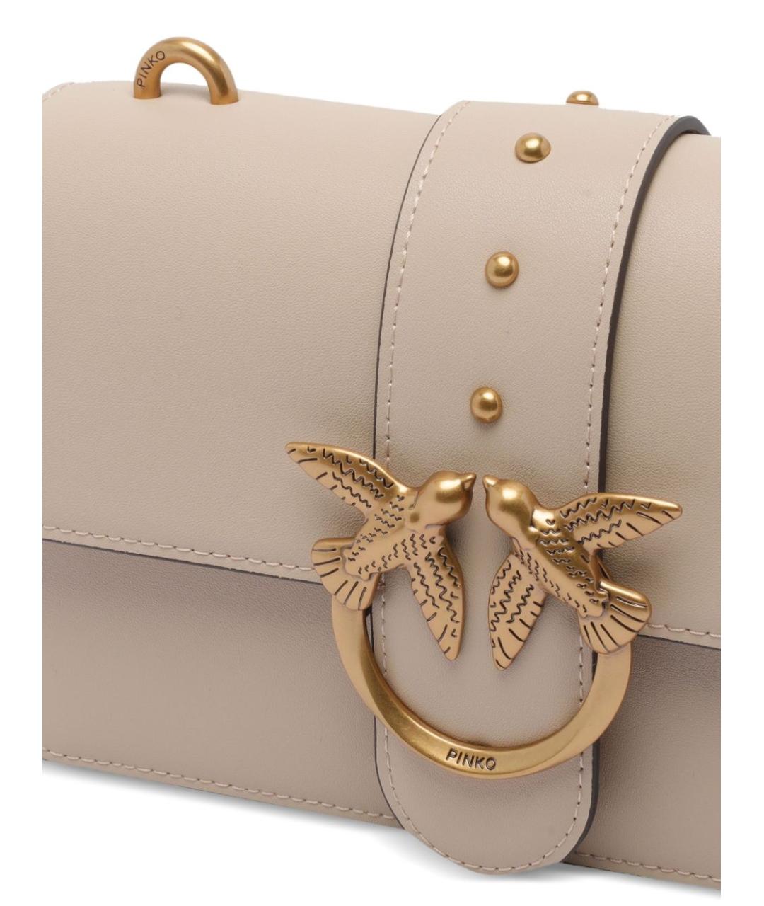 PINKO Бежевая кожаная сумка тоут, фото 3