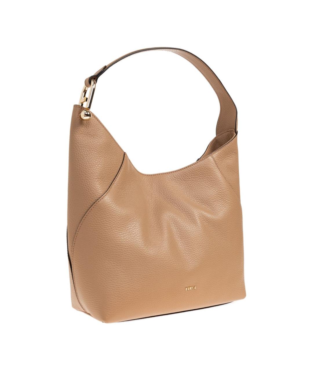 FURLA Бежевая кожаная сумка через плечо, фото 3