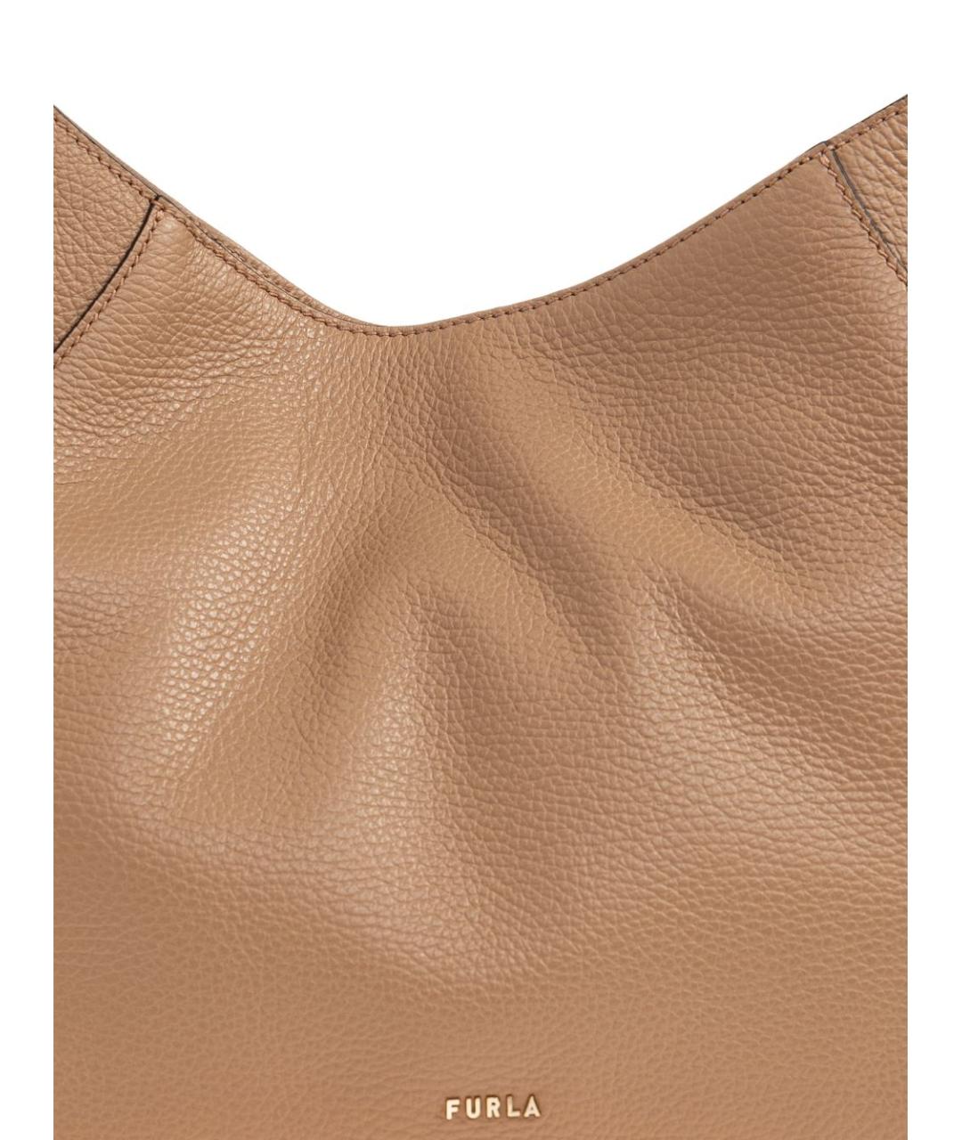 FURLA Бежевая кожаная сумка через плечо, фото 2
