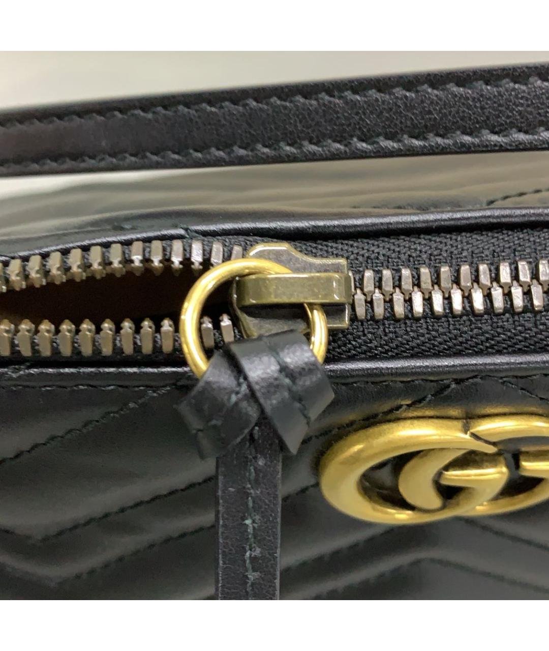 GUCCI Черная кожаная сумка с короткими ручками, фото 7