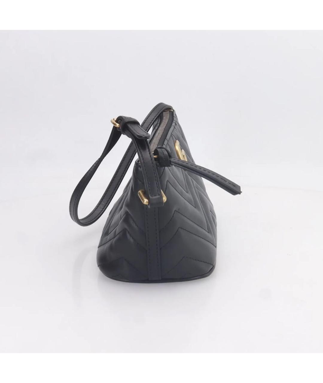 GUCCI Черная кожаная сумка с короткими ручками, фото 4