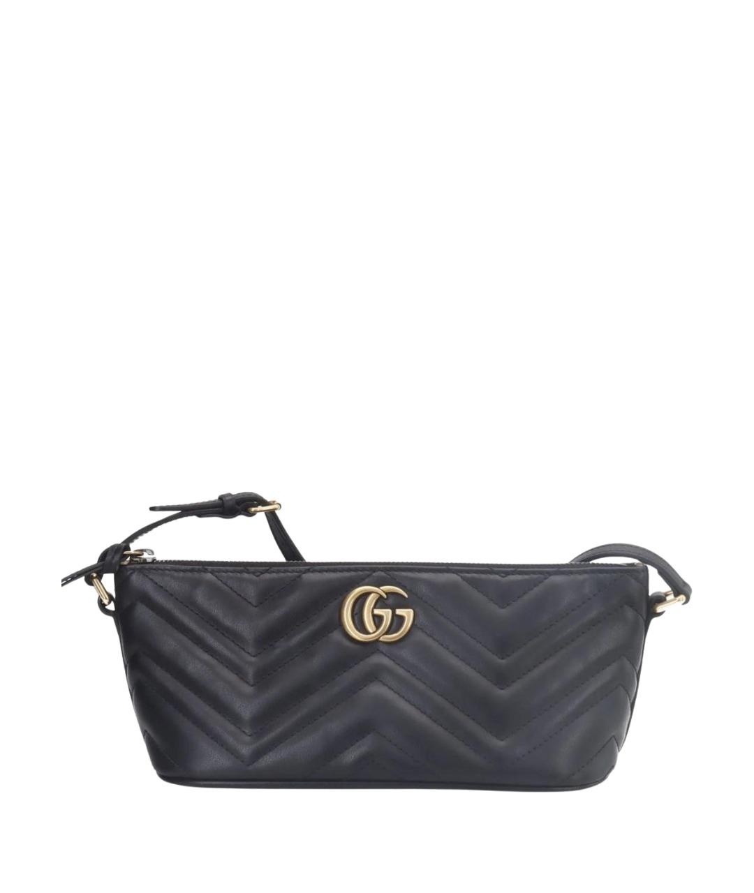 GUCCI Черная кожаная сумка с короткими ручками, фото 1