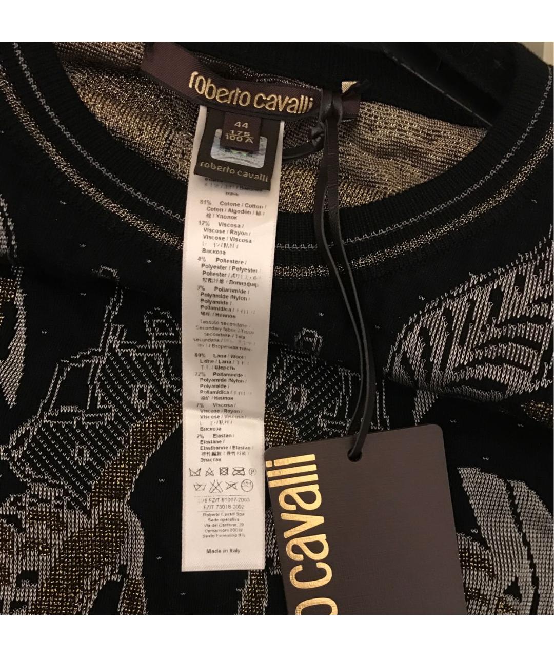 ROBERTO CAVALLI Черный шерстяной джемпер / свитер, фото 8